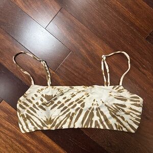 Mikoh Brown and Cream Tie-Dye Bikini Top